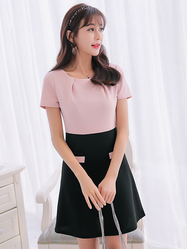 TW60032 Stylish OL Dress Pink