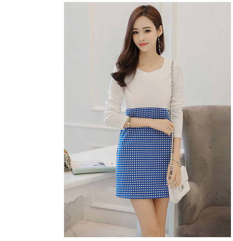 TW60042 Lovely OL Dress Blue