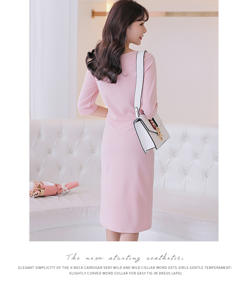 TW60047 Charming OL Dress Pink