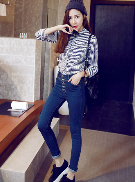 TW60075 Stylish Denim Pant Blue