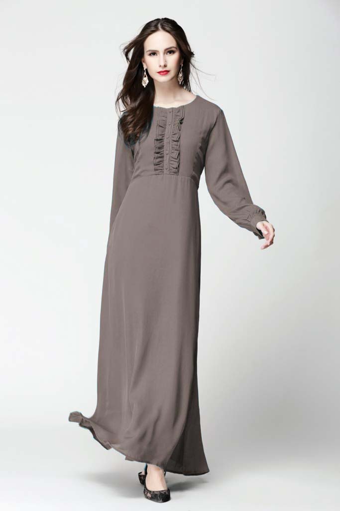 BM70023 Elegant Jubah Dark Khaki