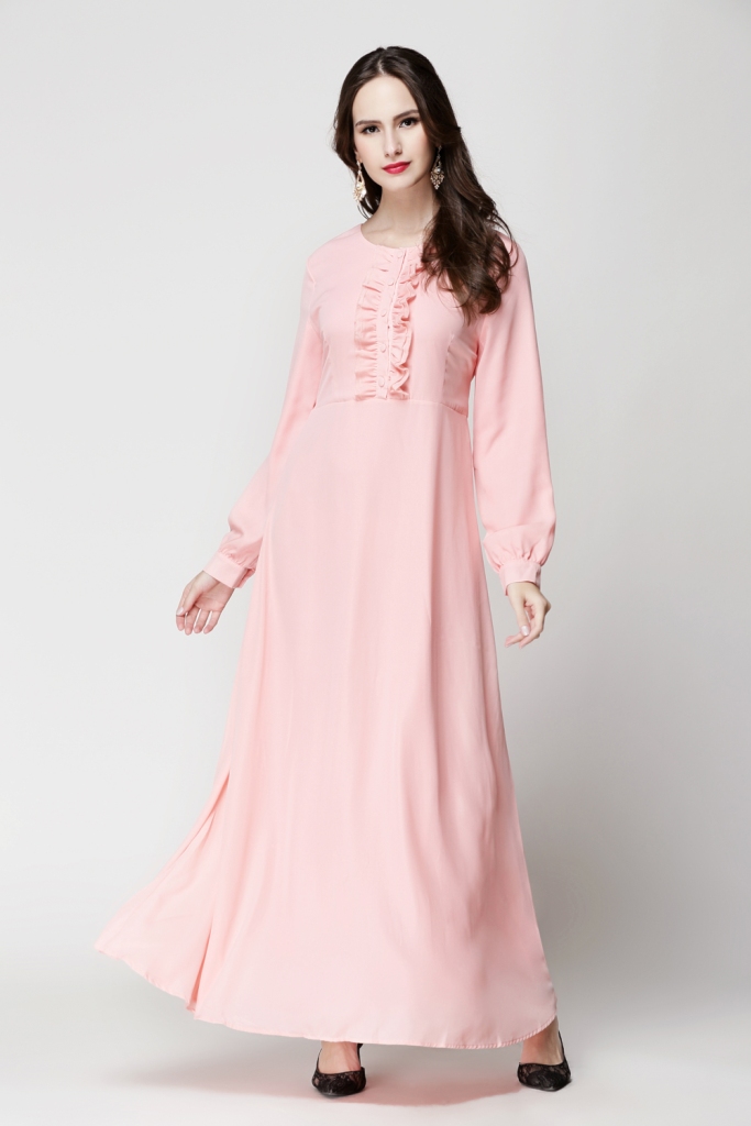 BM70023 Elegant Jubah Light Pink