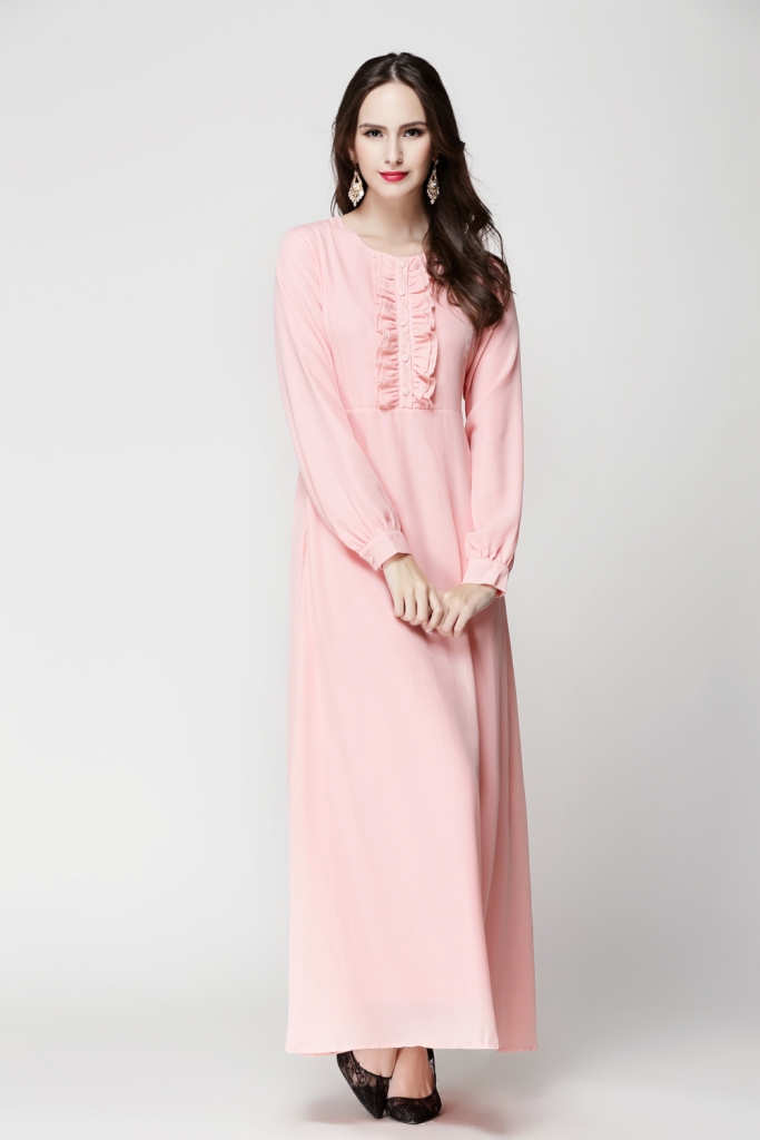 BM70023 Elegant Jubah Light Pink