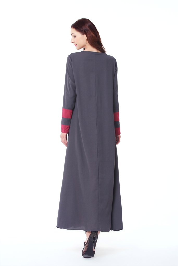 BM70035 Stylish Jubah Grey