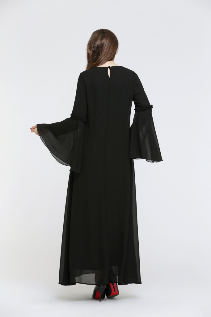 BM70002 Fashion Chiffon Jubah Black