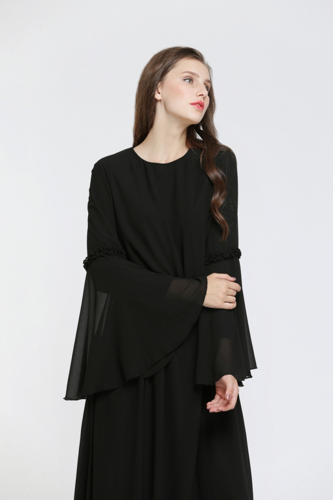 BM70002 Fashion Chiffon Jubah Black