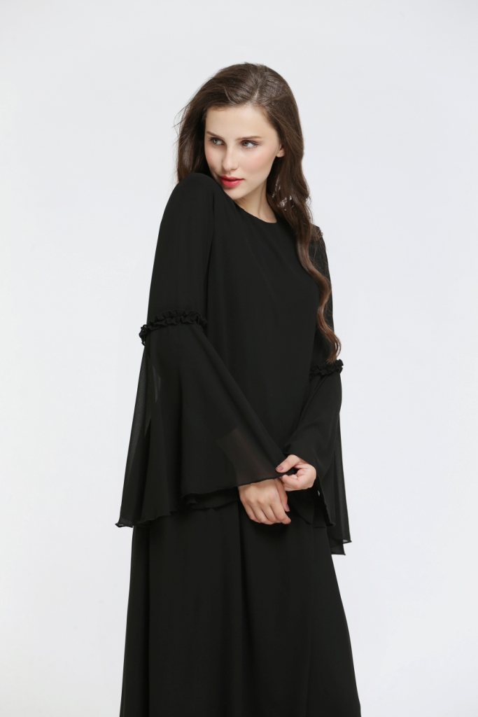 BM70002 Fashion Chiffon Jubah Black