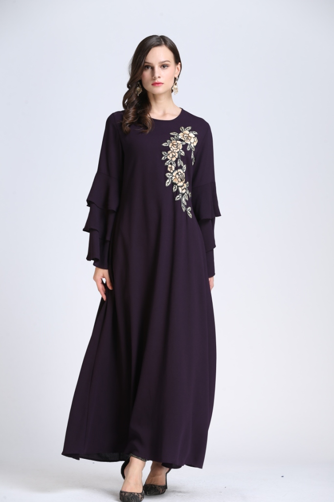 BM70006 Stylish Jubah Dark Purple