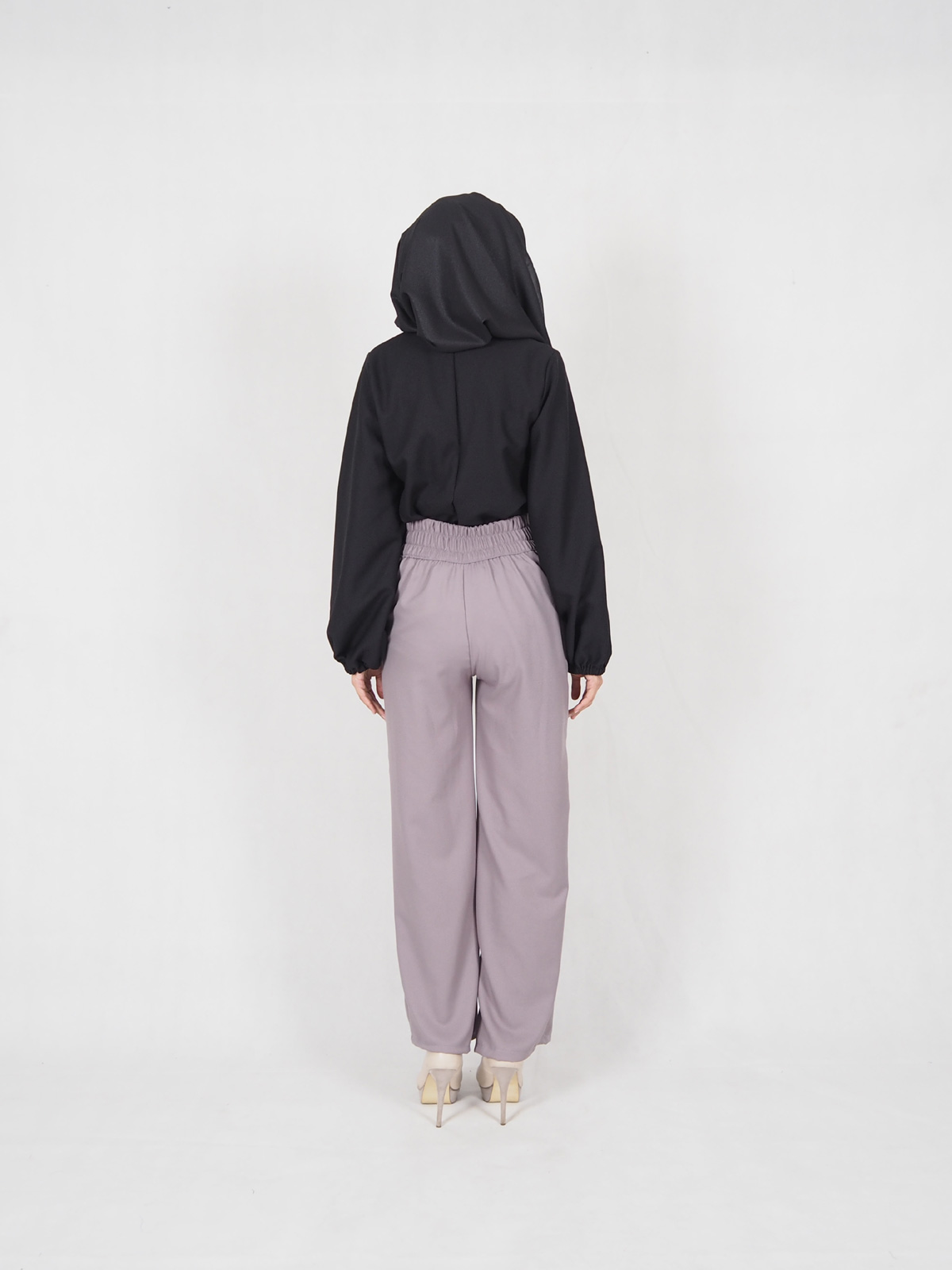 SW4588 High Waist Pant (Plus Size) Grey