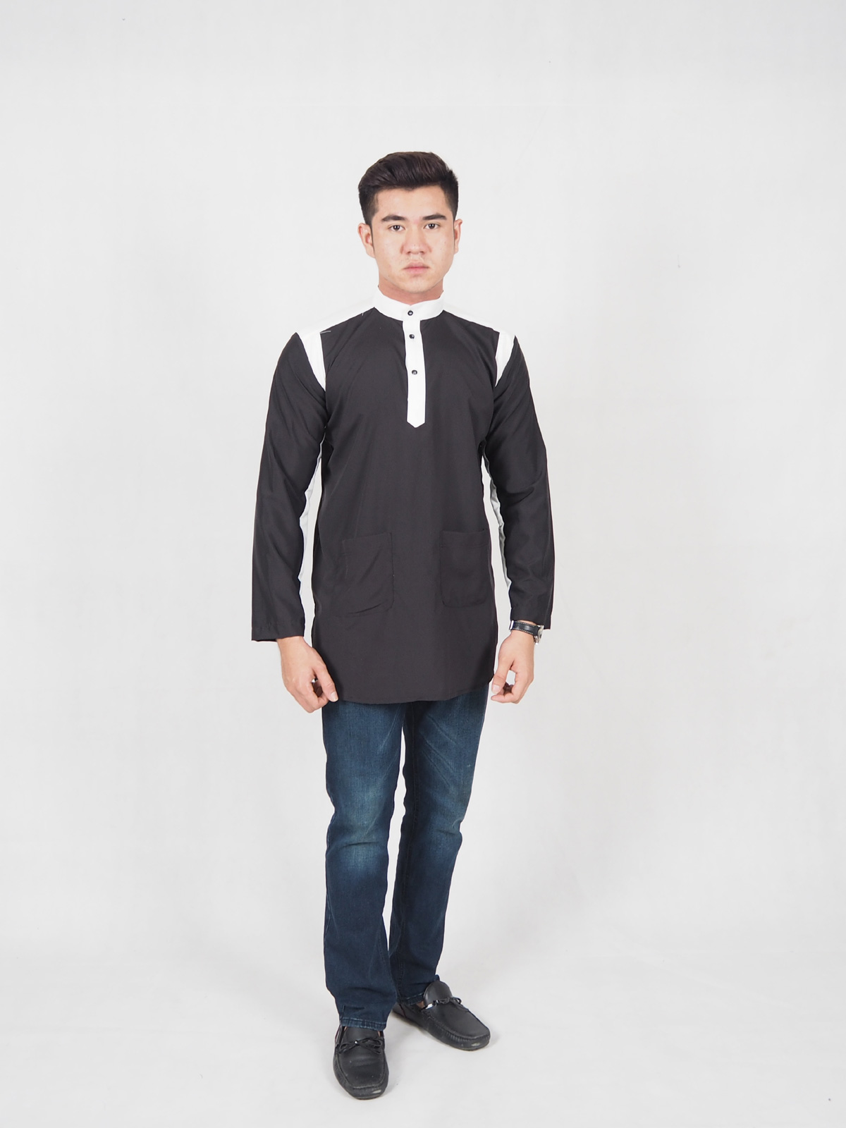 SW4592 Men Kurta (Plus Size) Black