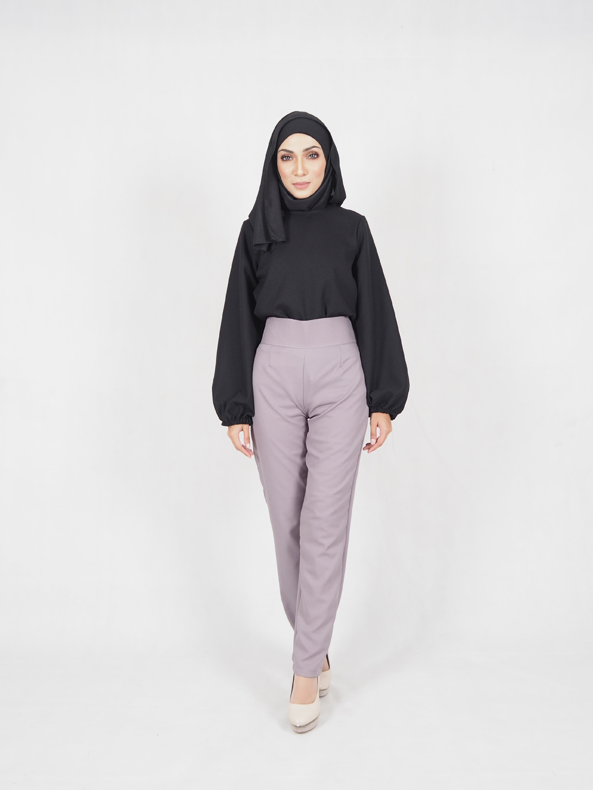 SW4601 High Waist Pant (Plus Size) Grey