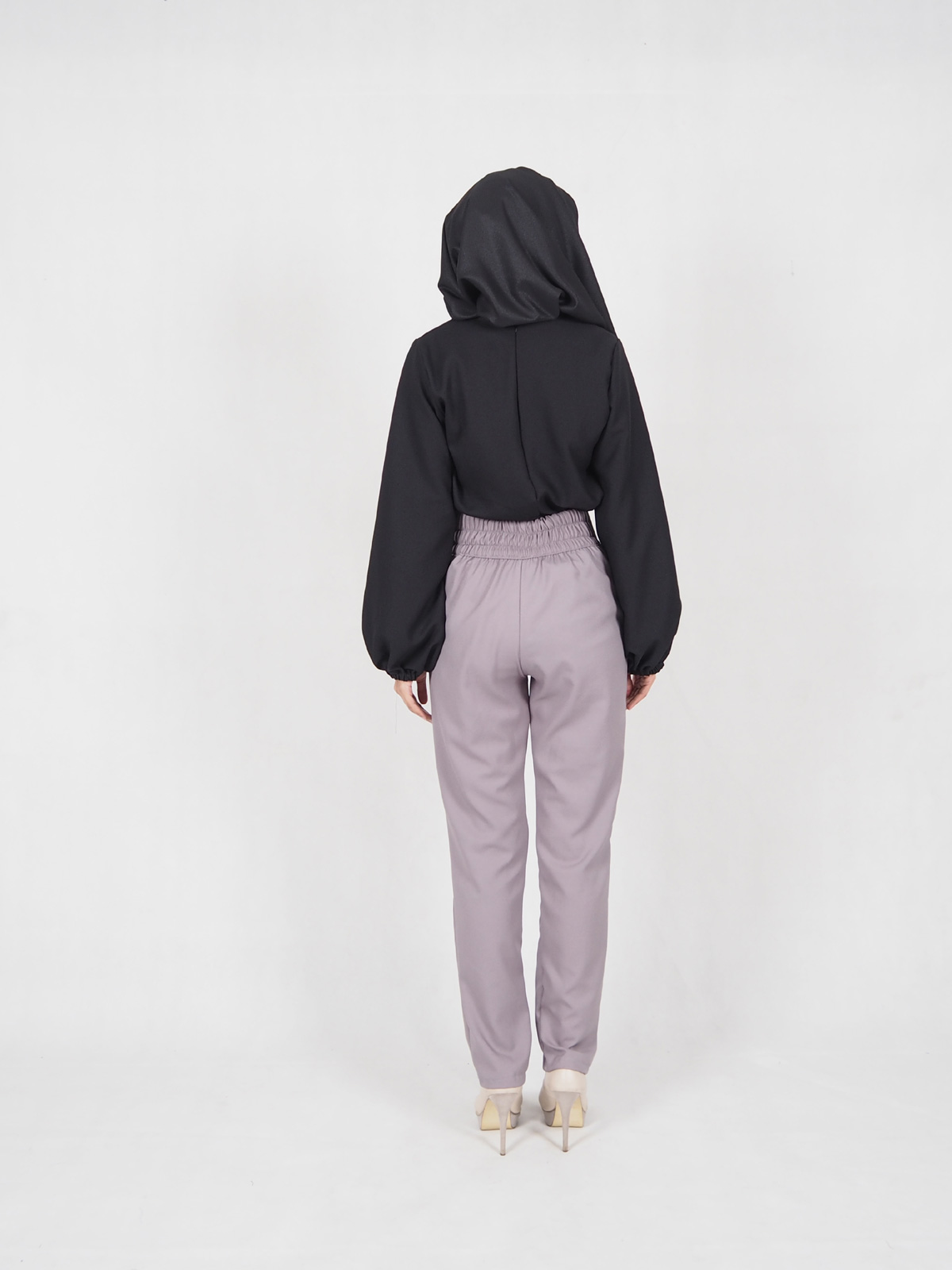 SW4601 High Waist Pant (Plus Size) Grey