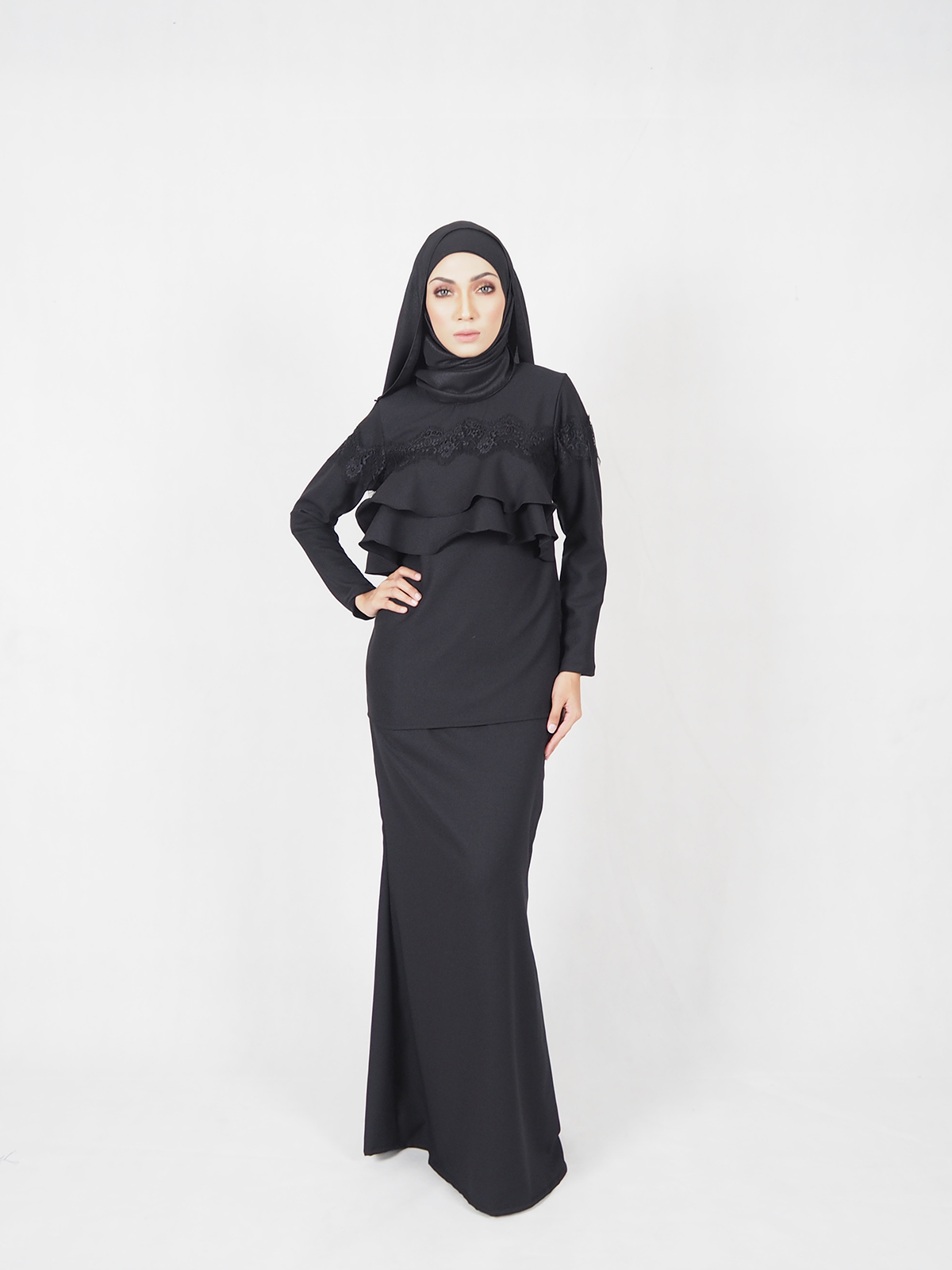 SW4606 Baju Kurung (Plus Size Breastfeeding) Black