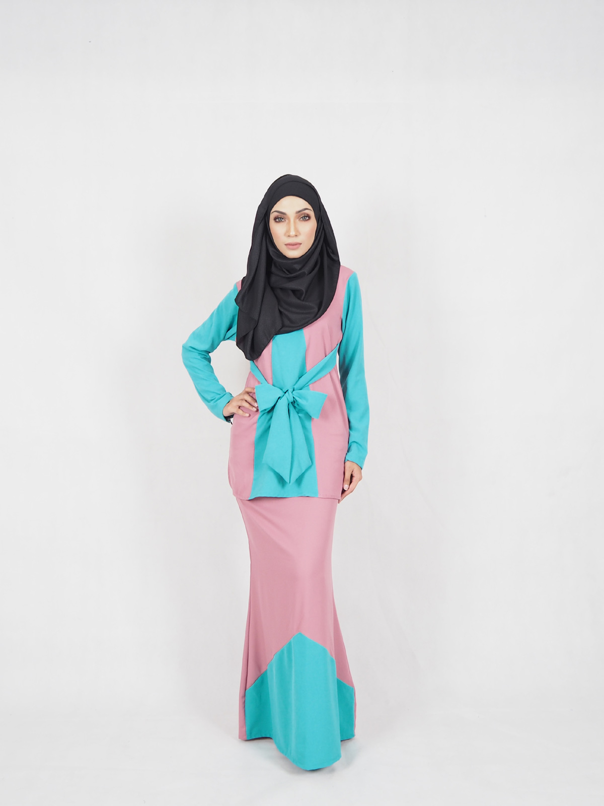 SW4607 Baju Kurung (Plus Size Breastfeeding) Pink