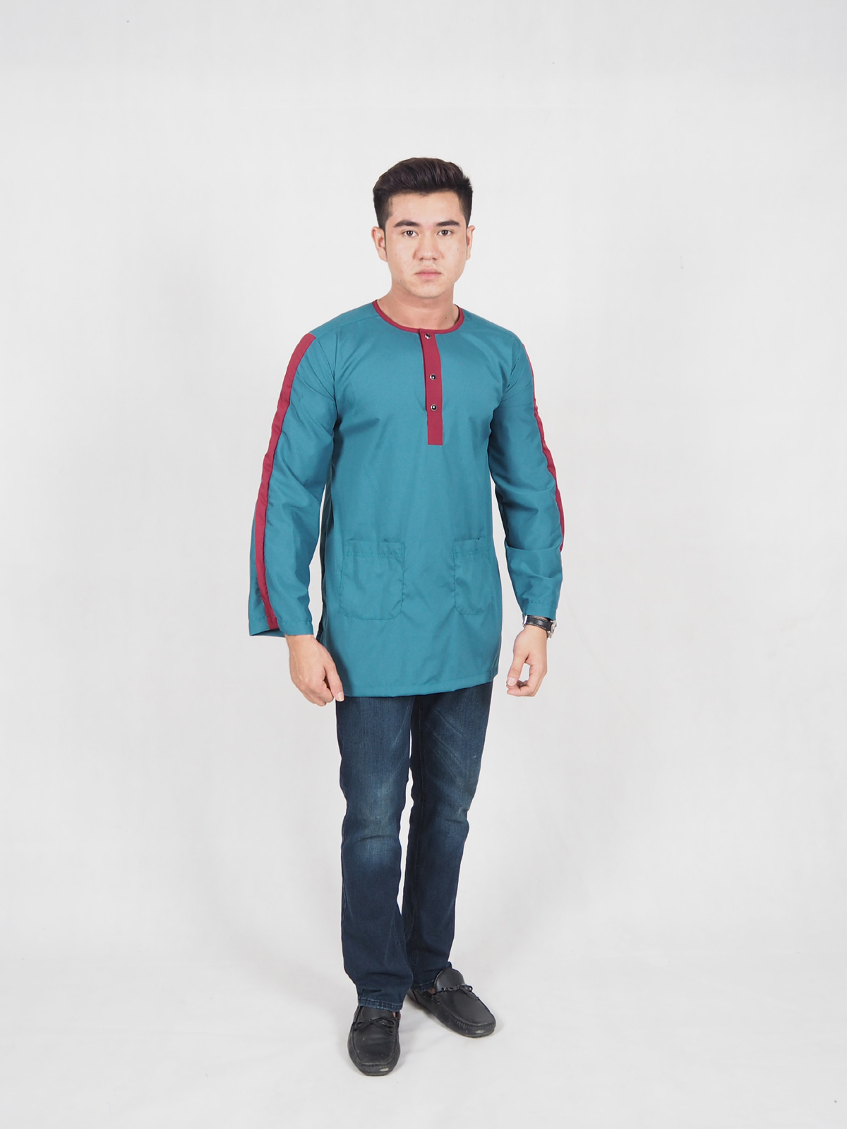 SW4611 Men Kurta Turquoise
