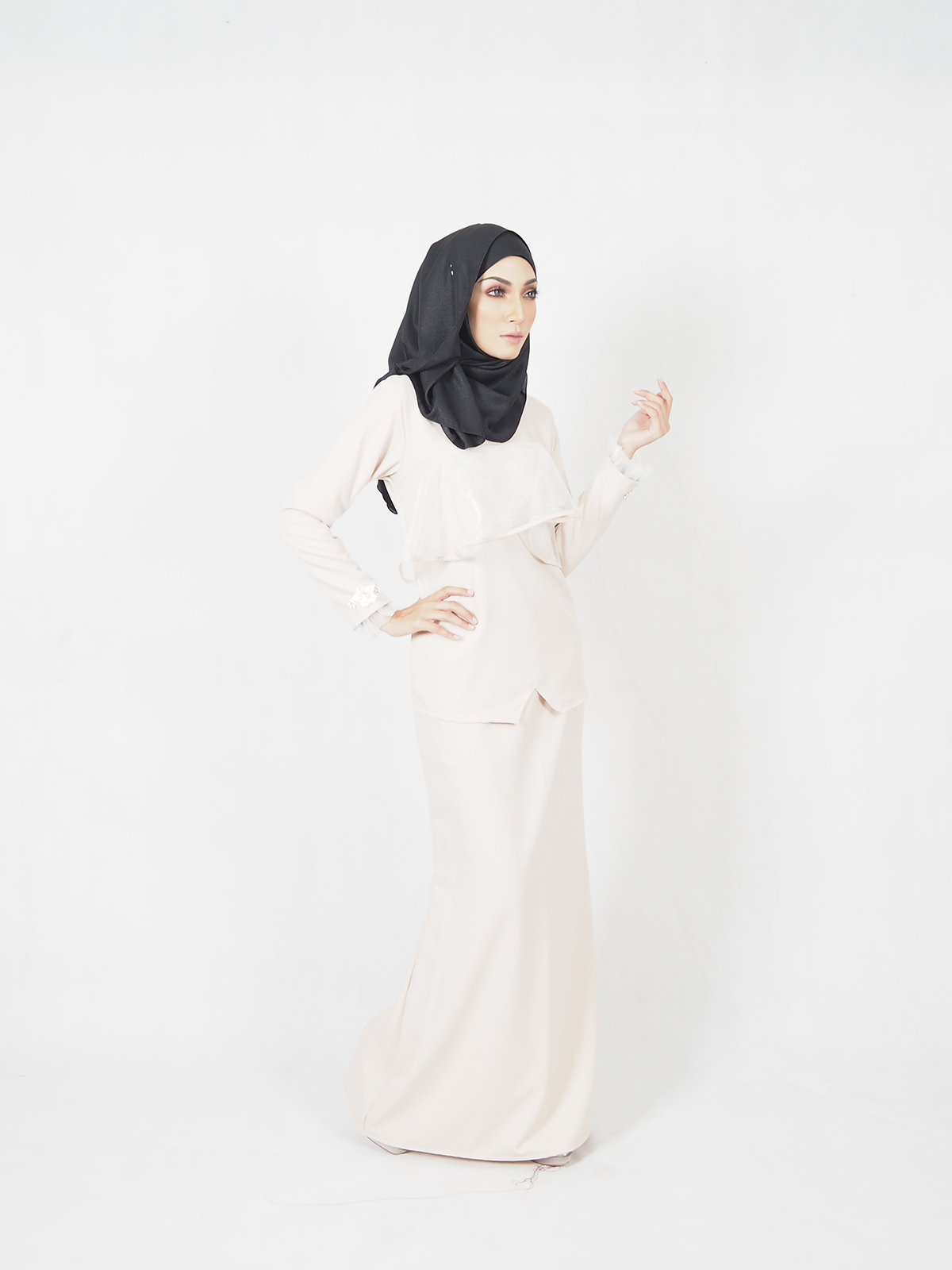 SW4645 Baju Kurung (Plus Size Breastfeed) Cream