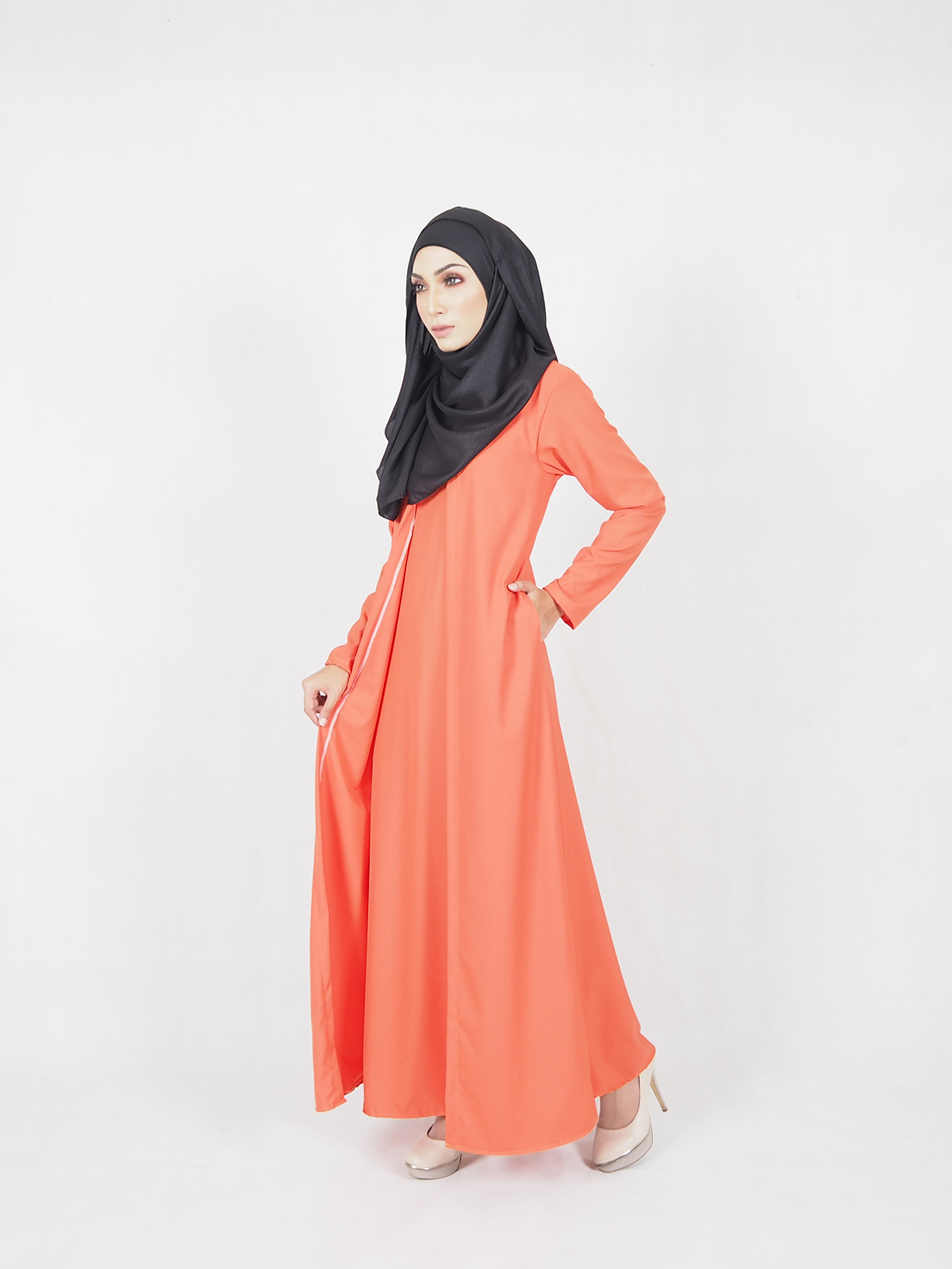 SW4647 Jubah (Plus Size Breastfeed) Orange