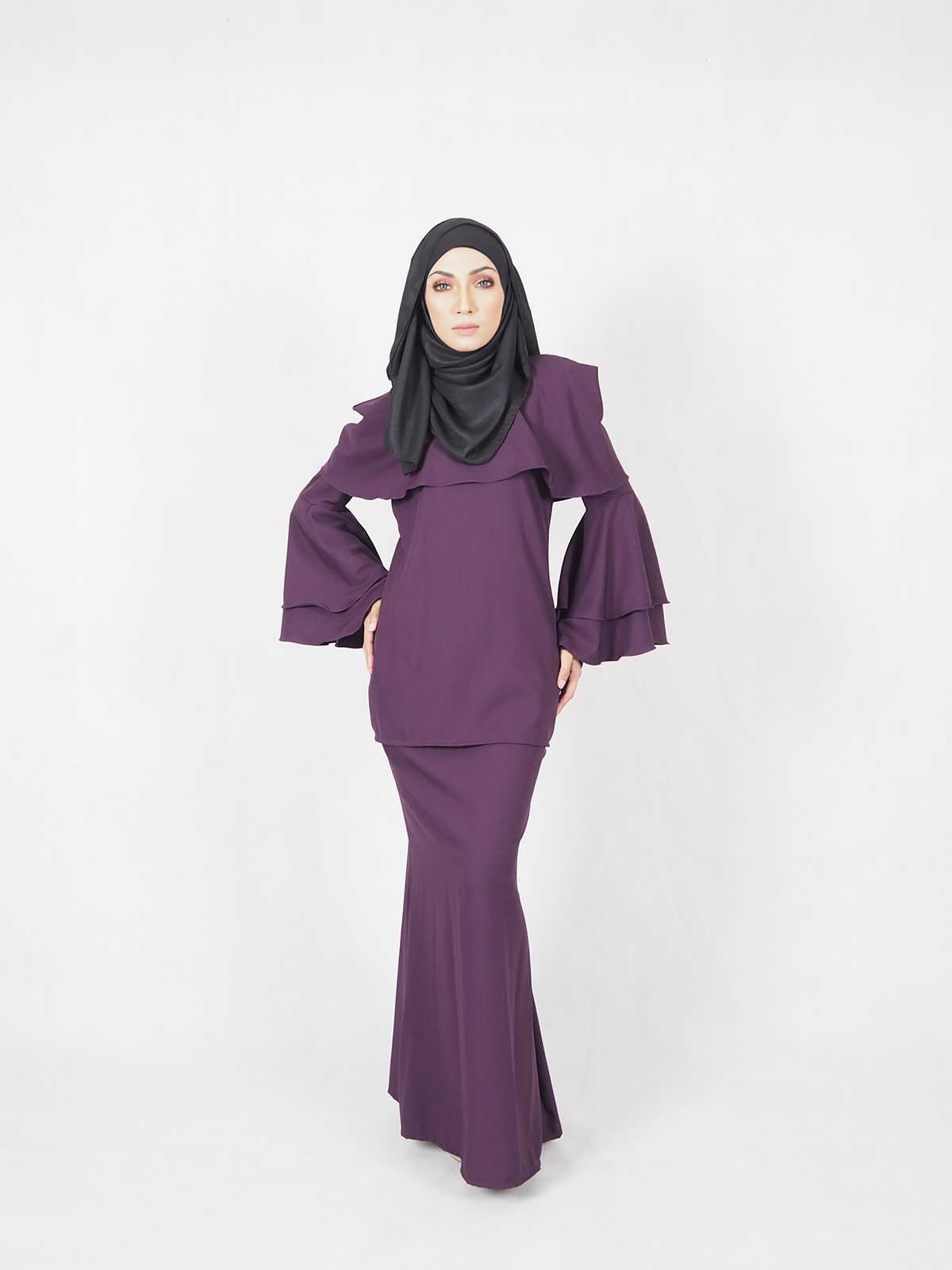 SW4649 Baju Kurung (Plus Size Breastfeed) Purple
