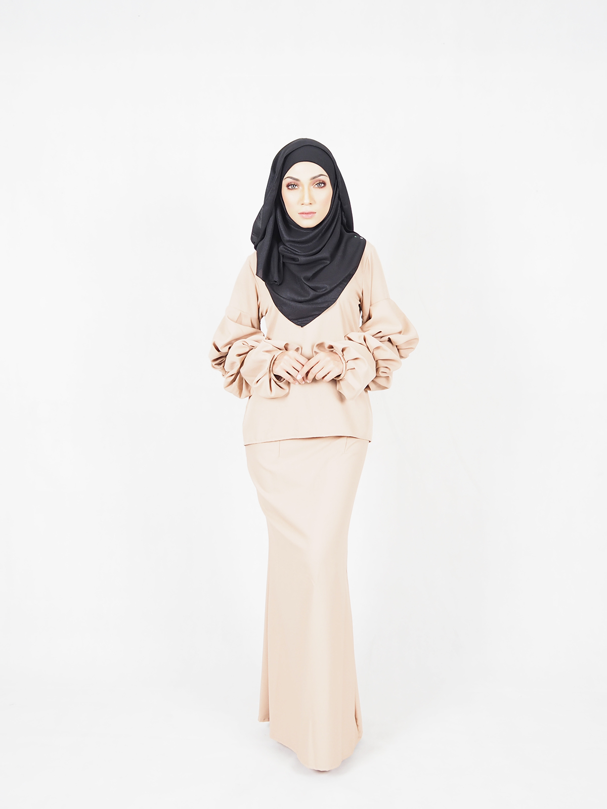 SW4675 Baju Kurung (Plus Size Breastfeed) Dark Brown