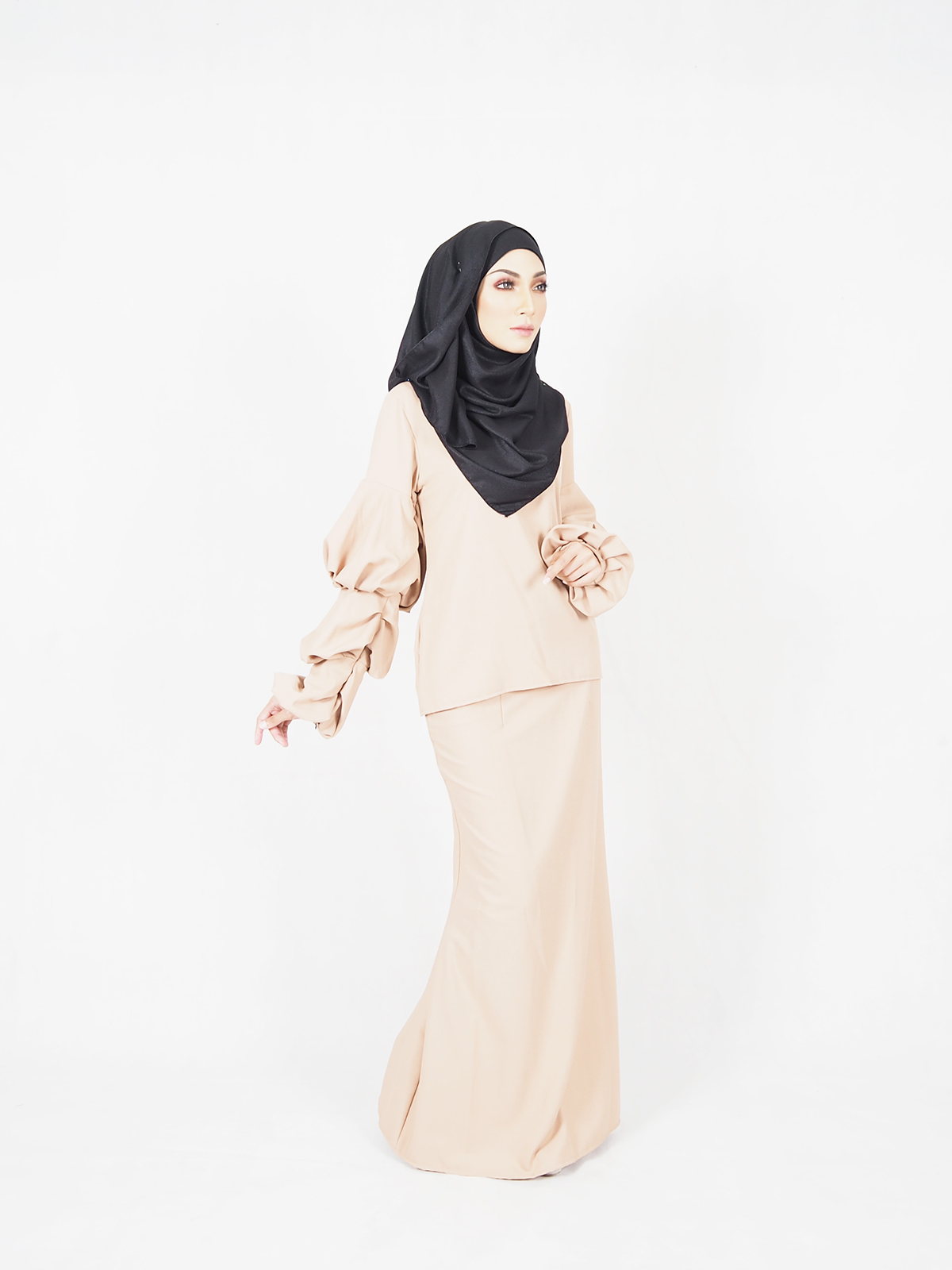 SW4675 Baju Kurung (Plus Size Breastfeed) Dark Brown