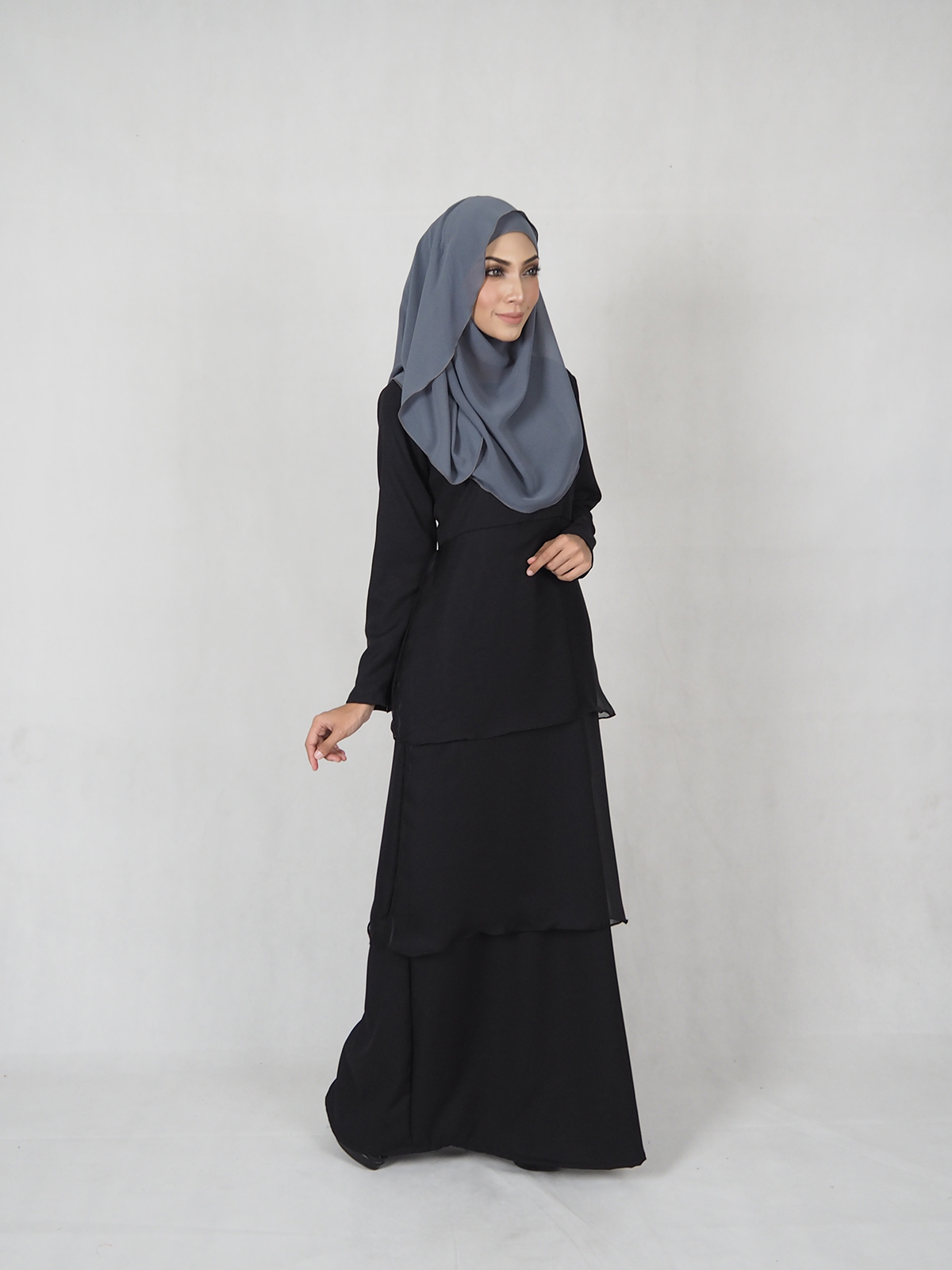 SW4683 Chiffon Jubah (Breastfeed) Black