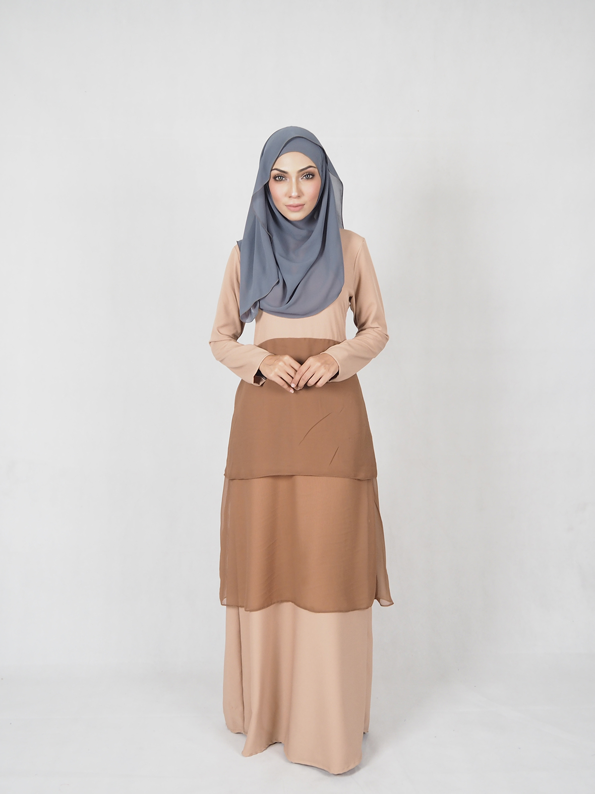SW4683 Chiffon Jubah (Breastfeed) Dark Brown