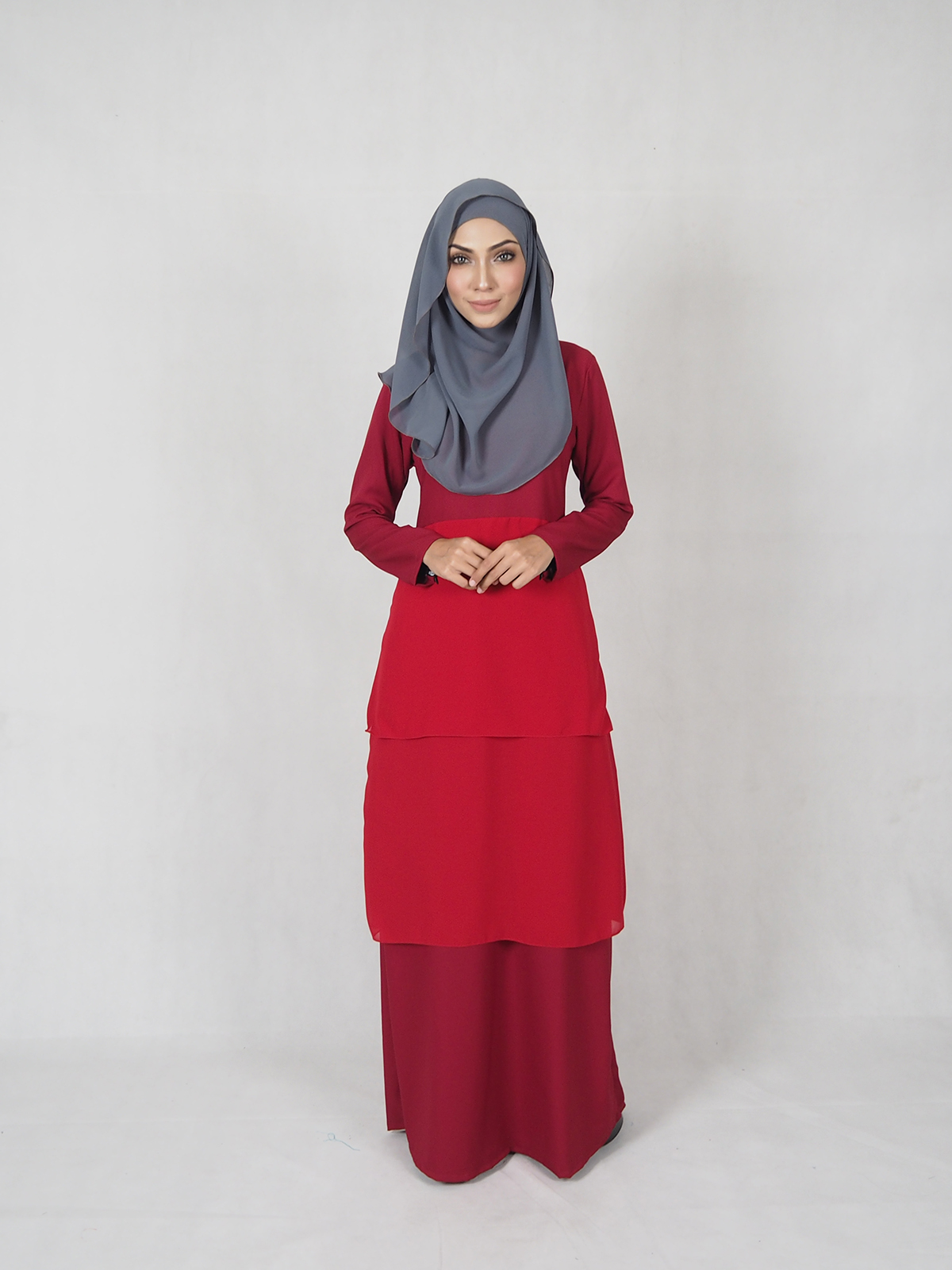 SW4683 Chiffon Jubah (Breastfeed) Maroon