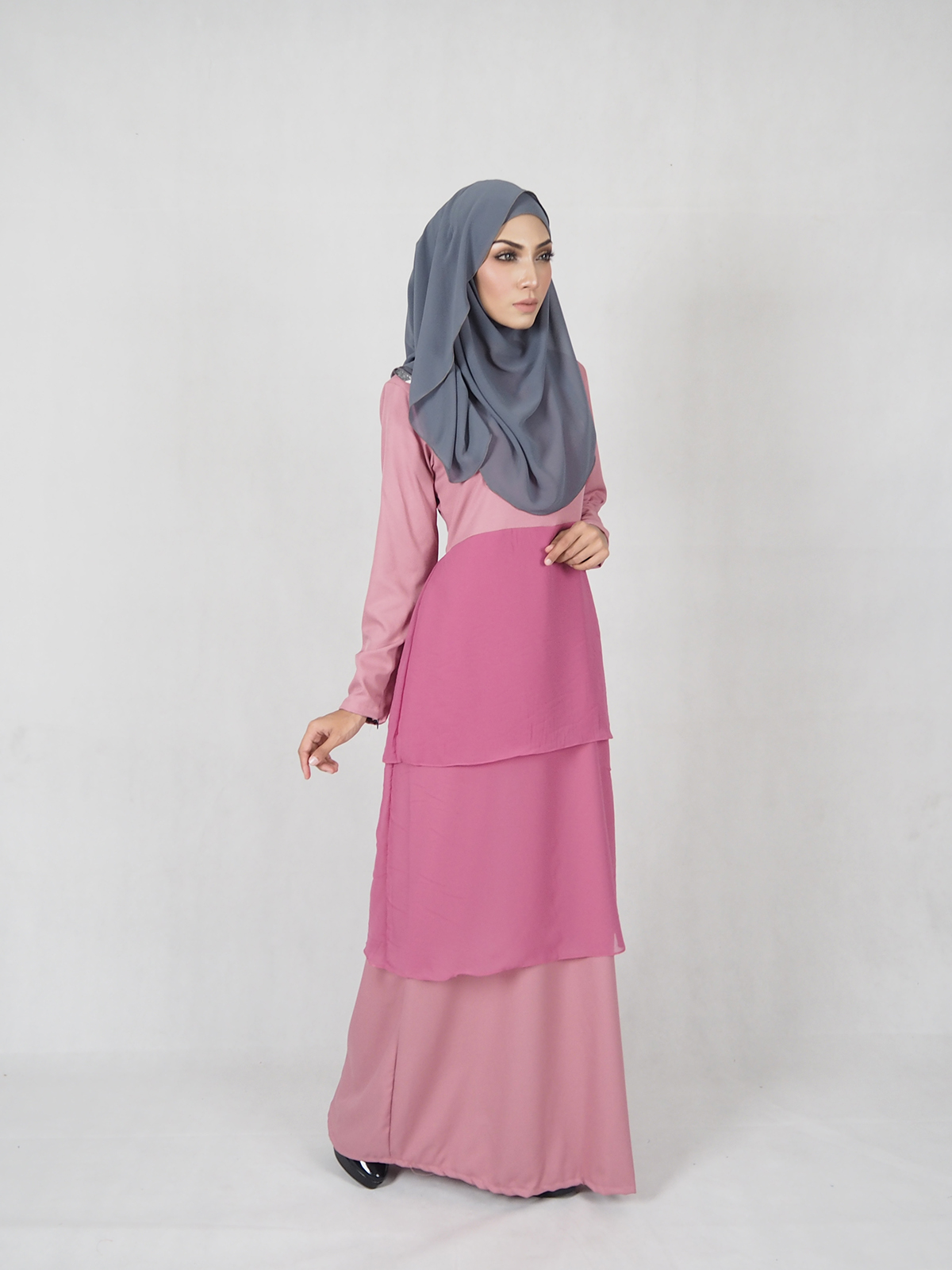 SW4683 Chiffon Jubah (Breastfeed) Pink