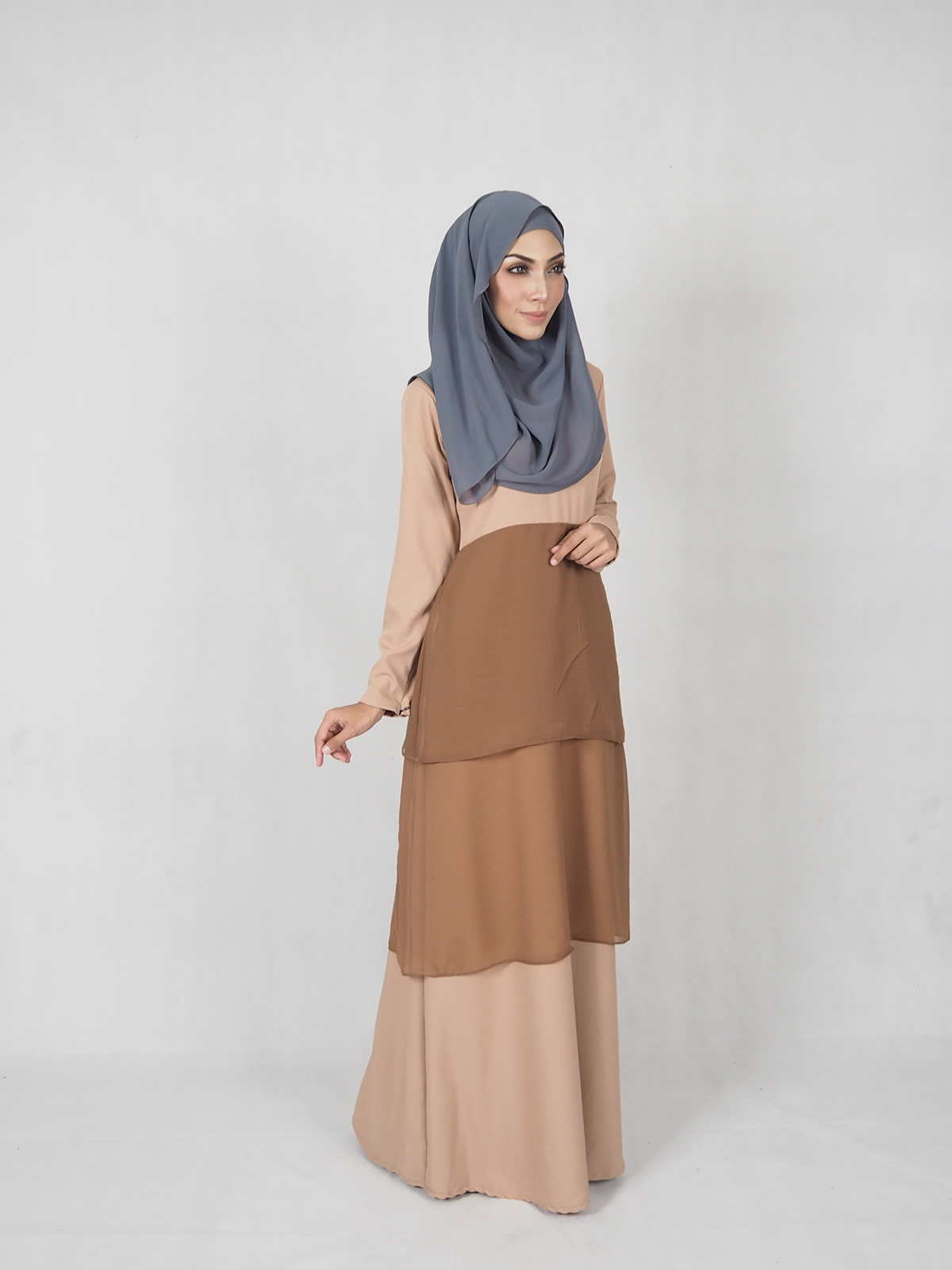 SW4685 Chiffon Jubah (Plus Size Breastfeed) Dark Brown