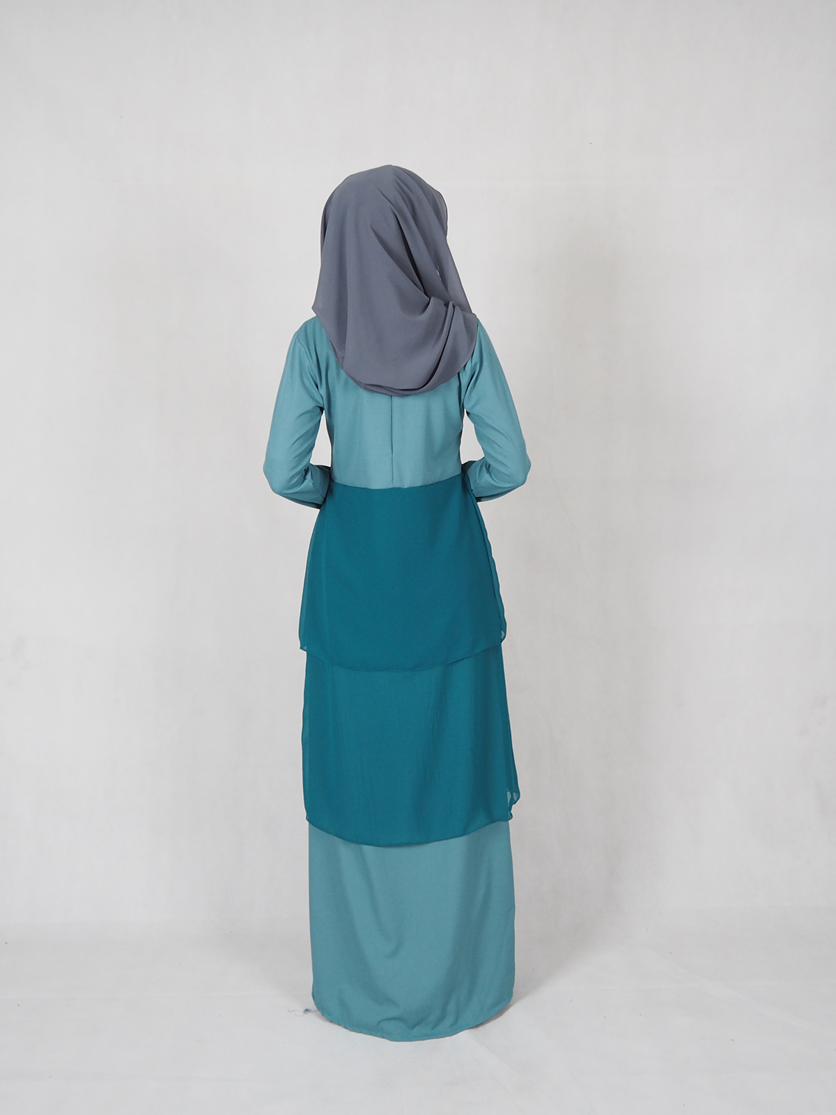 SW4685 Chiffon Jubah (Plus Size Breastfeed) Dark green