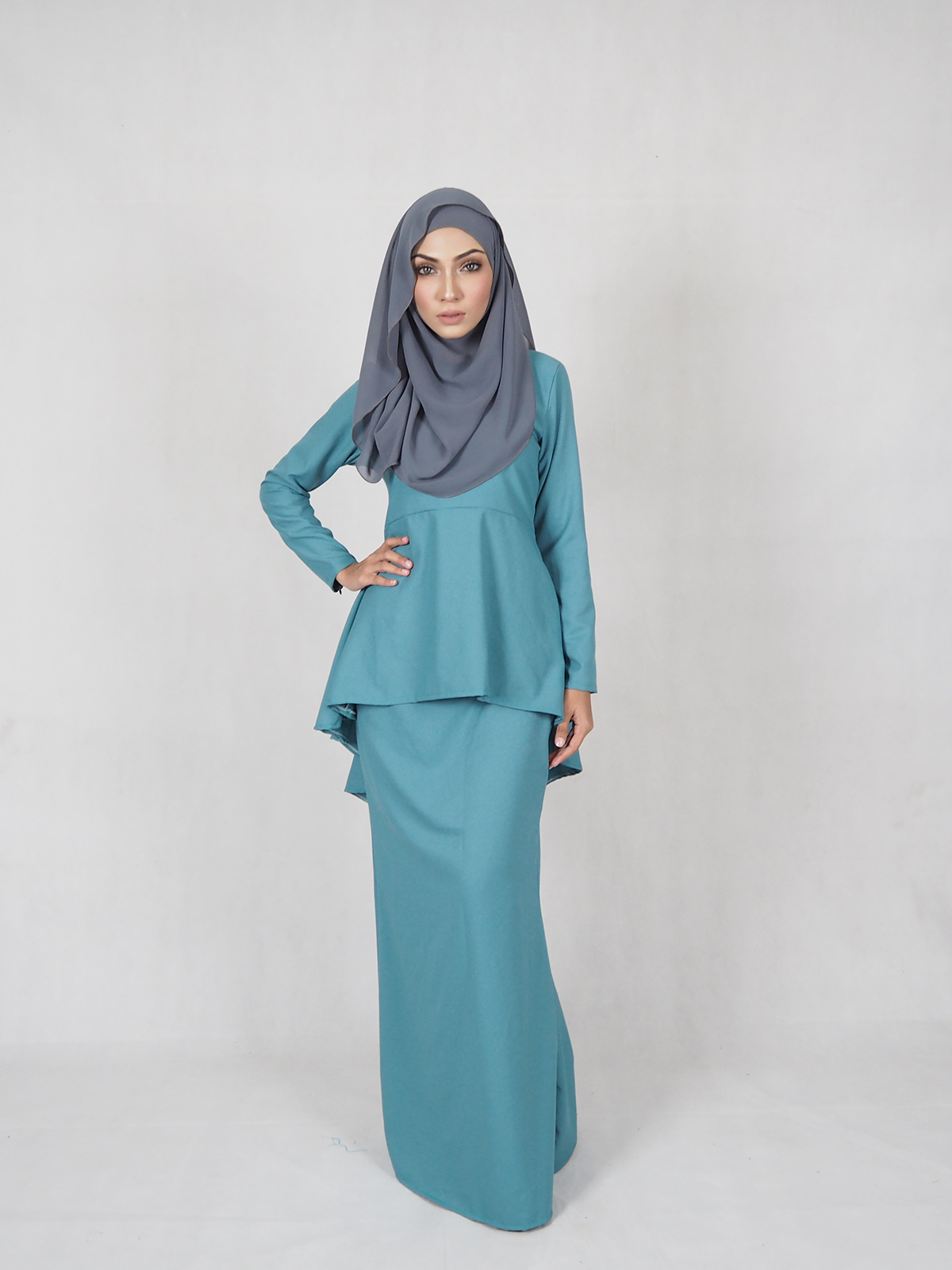 SW4687 Baju Kurung (Plus Size Breastfeed) Dark Green