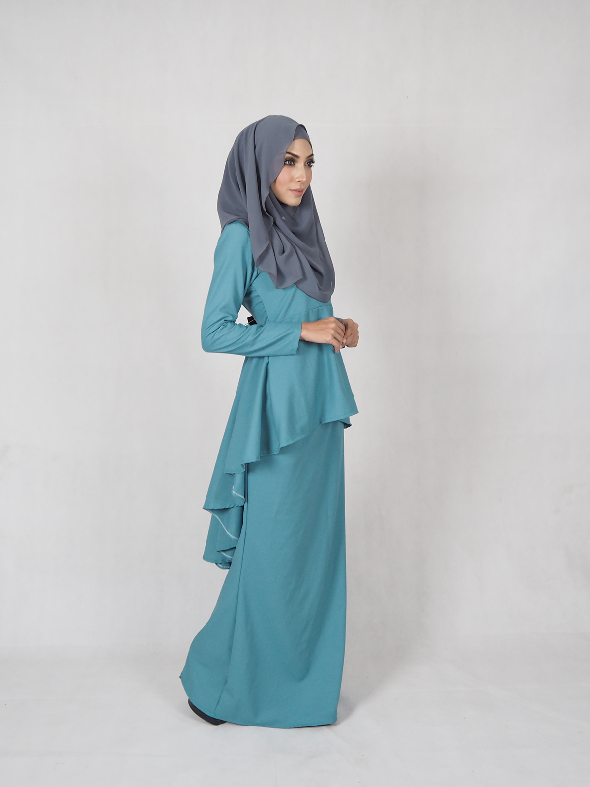 SW4687 Baju Kurung (Plus Size Breastfeed) Dark Green