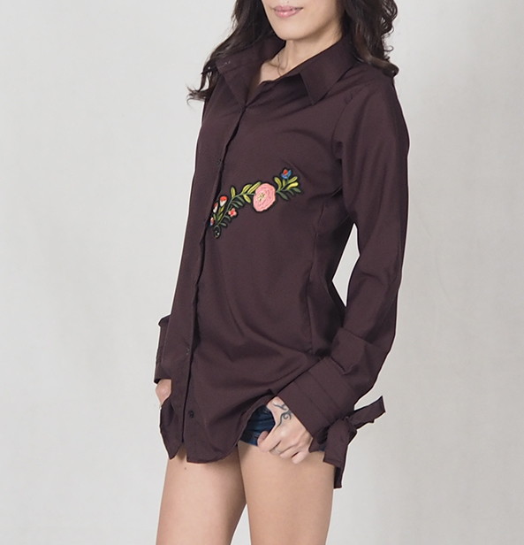 SW4694 Stylish Top (Plus Size) Brown