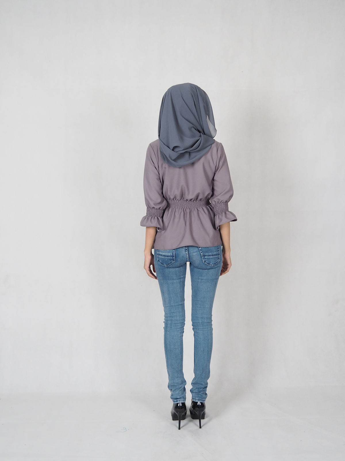 SW4708 Stylish Blouse (Plus Size) Grey