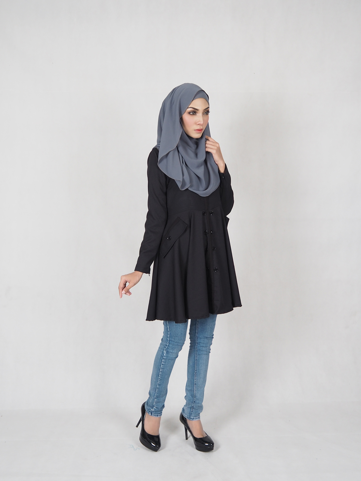 SW4709 Trendy Blouse (Plus Size) Black