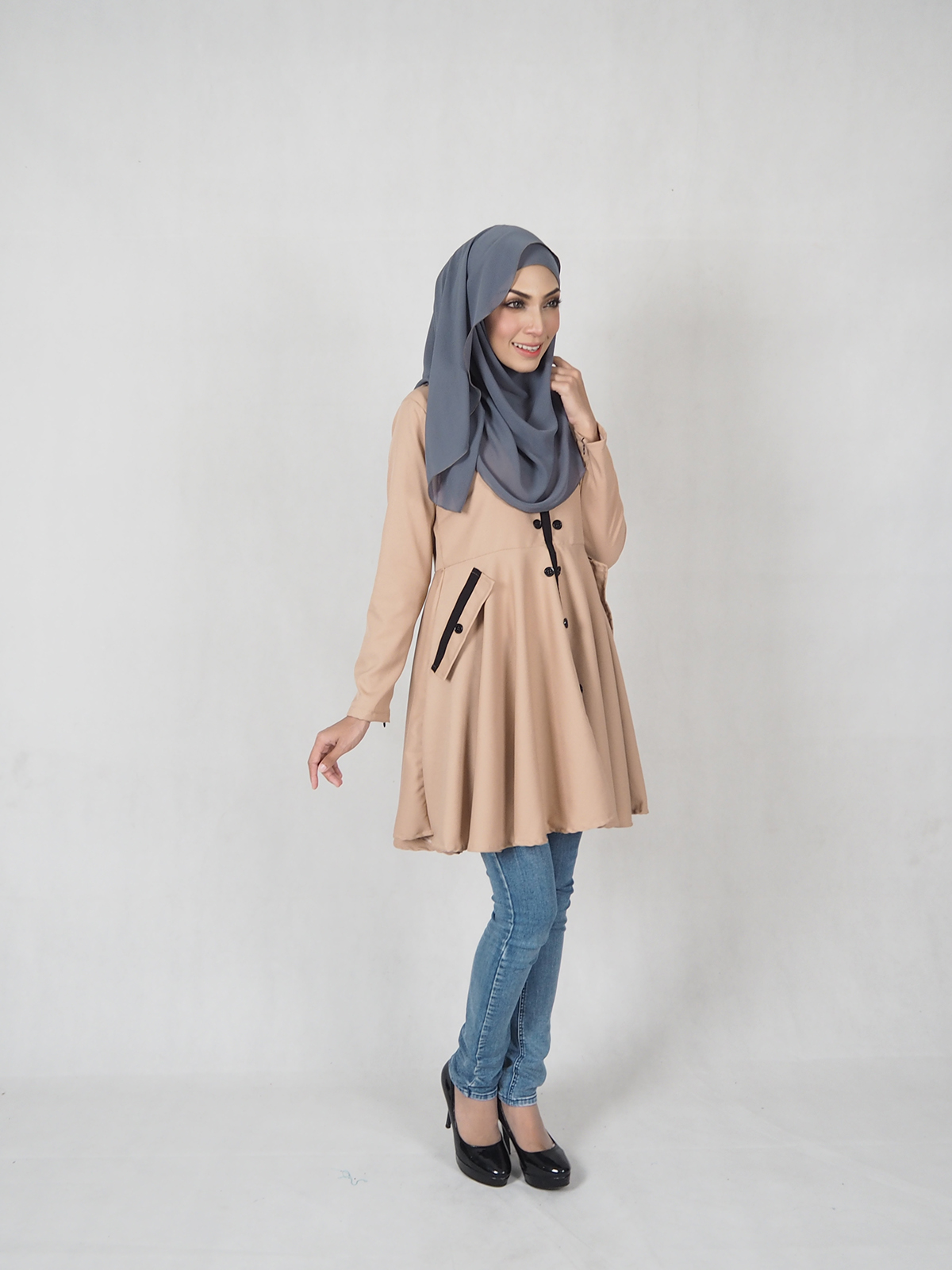 SW4710 Pretty Blouse (Plus Size) Dark Brown