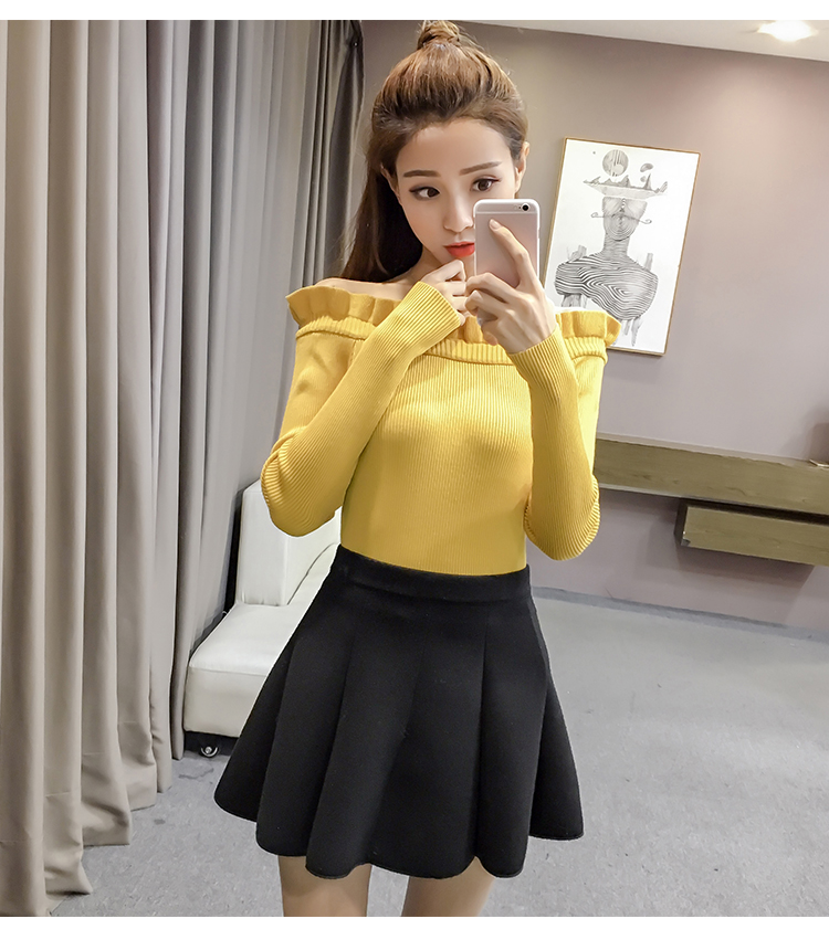 GW1981 Sweet Off Shoulder Top Yellow