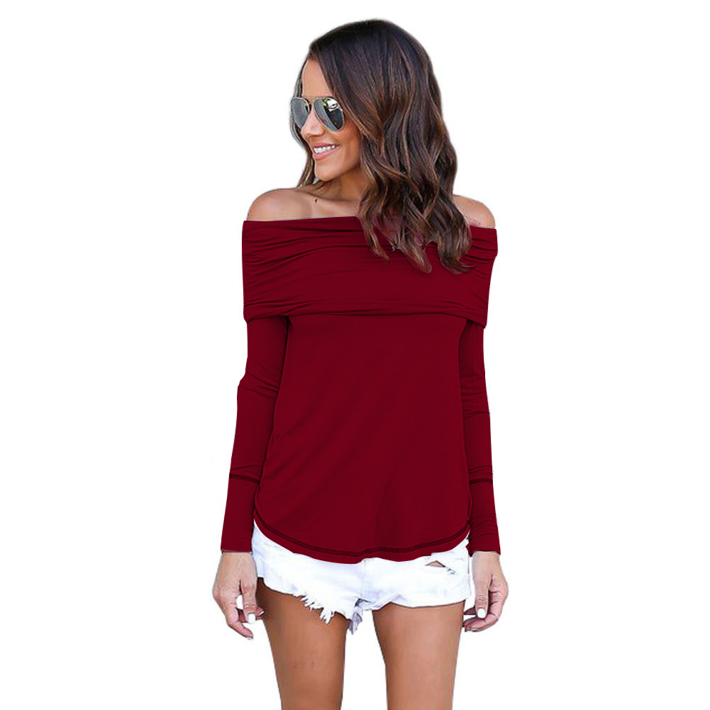 GW2006 Sexy Off Shoulder Top Maroon