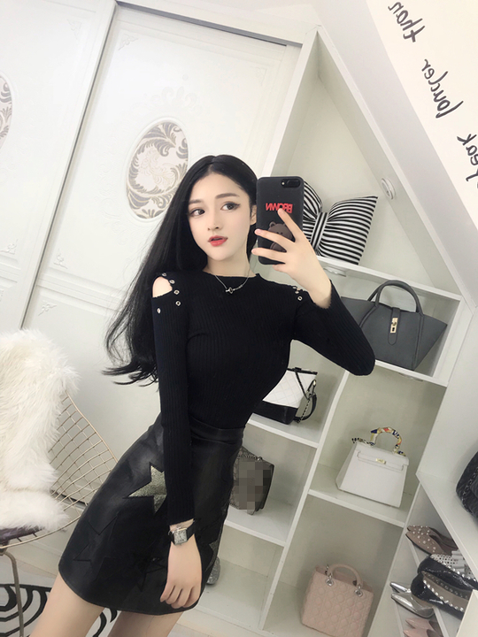 EW20310 Trendy Knit Top Black