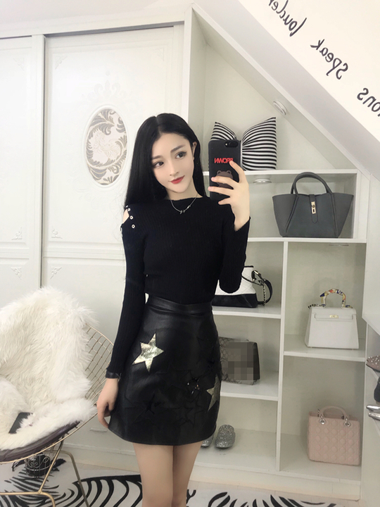 EW20310 Trendy Knit Top Black