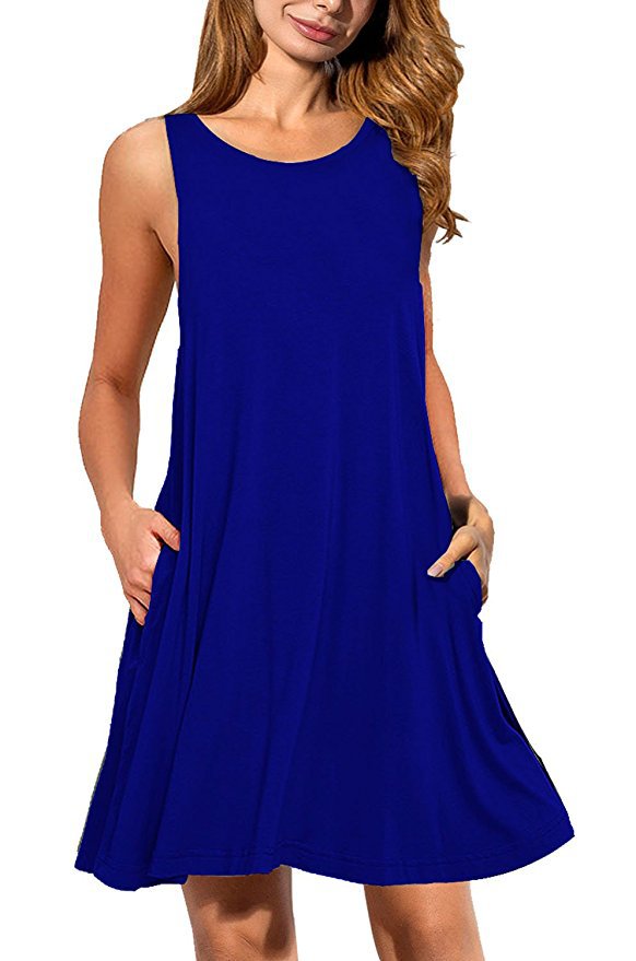 EW20337 Europe Stylish Dress Blue