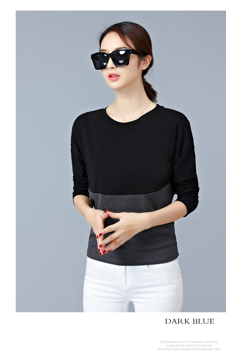 EW20340 Stylish Dual Colour Top Black