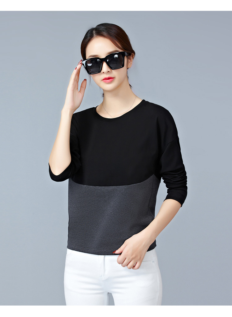 EW20340 Stylish Dual Colour Top Black