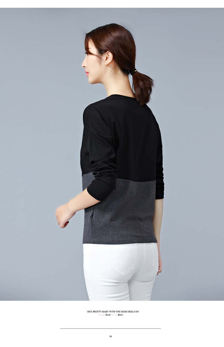 EW20340 Stylish Dual Colour Top Black
