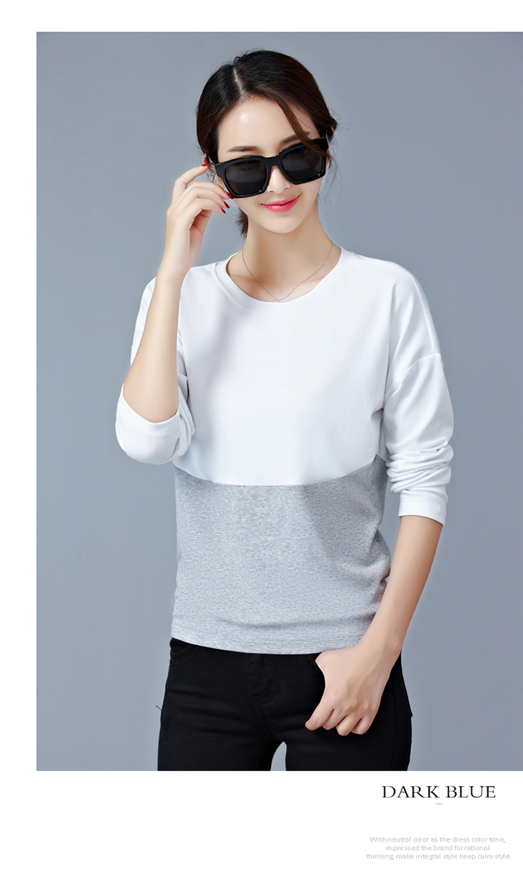 EW20340 Stylish Dual Colour Top Grey