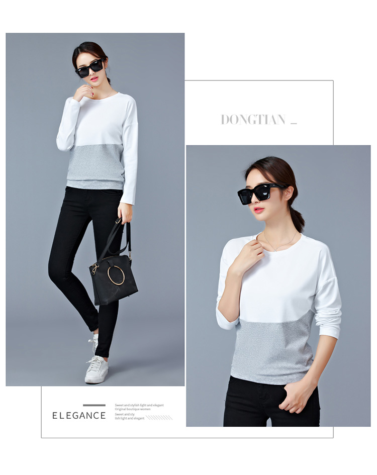 EW20340 Stylish Dual Colour Top Grey