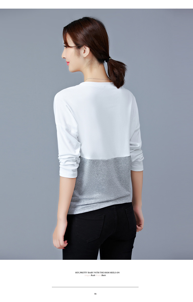 EW20340 Stylish Dual Colour Top Grey
