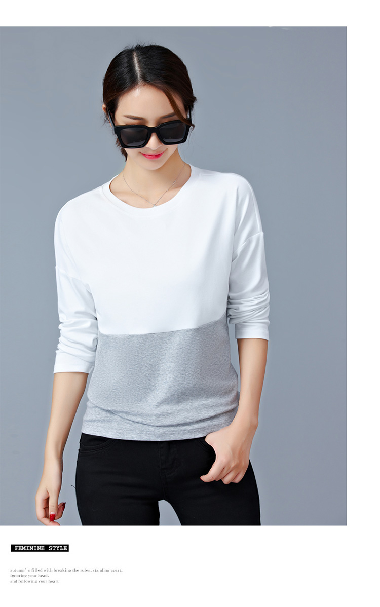 EW20340 Stylish Dual Colour Top Grey