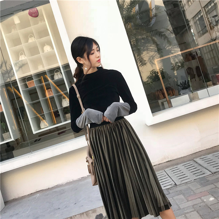 EW20352 Stylish Velvet Top Black