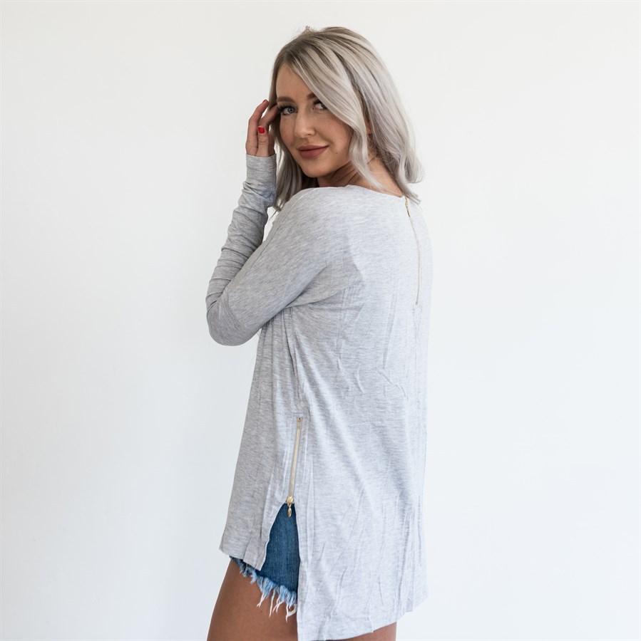 EW20374 Europe Fashion Top Grey